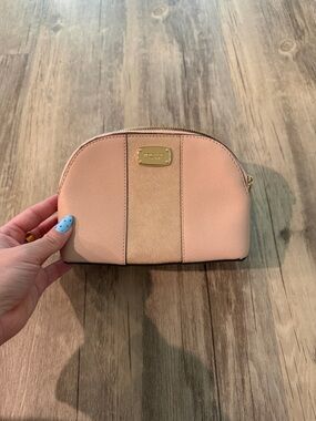 Michael Kors Blush Pink Saffiano Dome Cosmetic Case